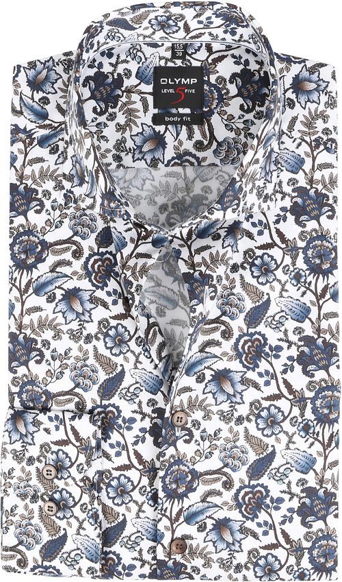 OLYMP Chemise Lvl 5 Fleurs Marron Product