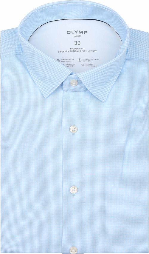 Olymp Luxor Shirt Pied De Poule Blue Product