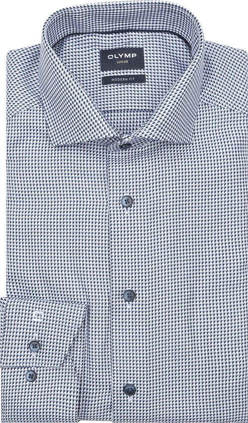 Olymp Luxor Skjorte Print Struktur Blå Product