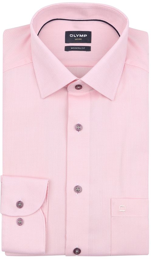 Olymp Luxor Skjorta Structure Rosa Product