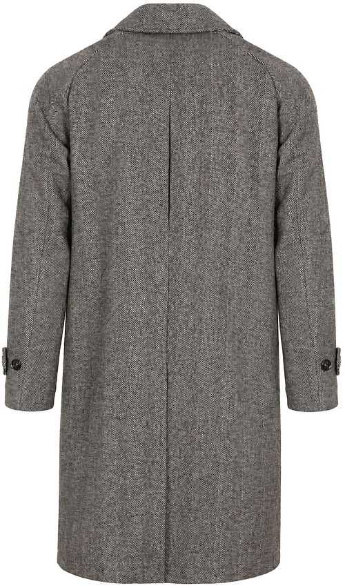 Suitable Coat Longsaddle Herringbone Brown