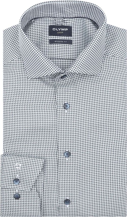 Olymp Luxor Skjorte Print Struktur Grøn Product