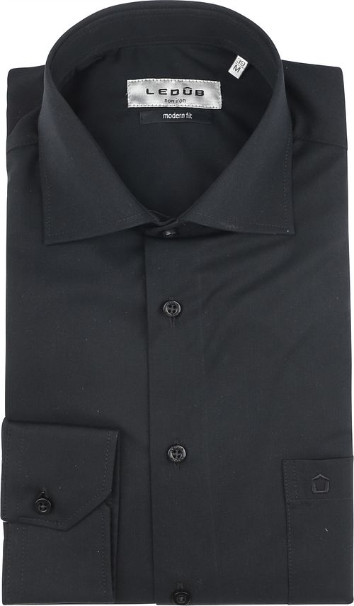 Ledub Hemd Schwarz Brusttassche Product