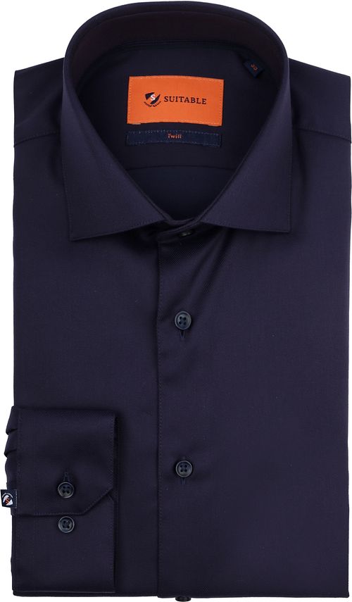 Suitable Overhemd Paars Twill Aubergine Product
