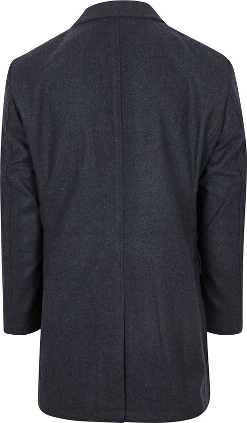 Cappotto McGregor in lana a spina di pesce blu navy Product / Achterkant