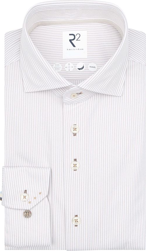R2 Skjorta Stickad Stripes Beige