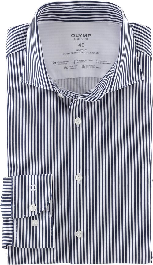 OLYMP Level 5 24/seven Hemd Streifen Navy Product