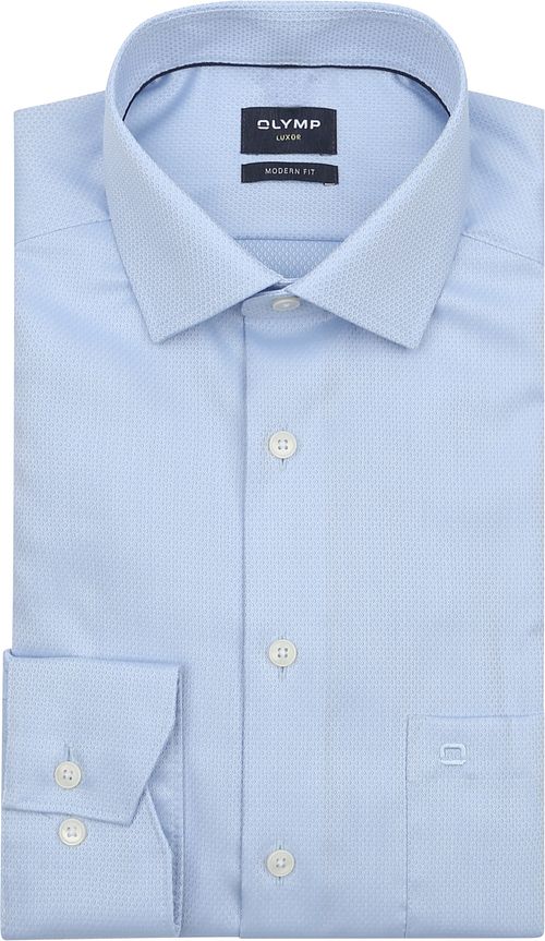 Olymp Luxor Shirt Diamond Structure Light Blue Product