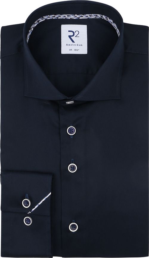 R2 Overhemd Twill Navy Product