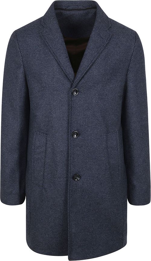 Suitable Manteau K150 Mix Laine à Carreaux Bleu Foncé Product