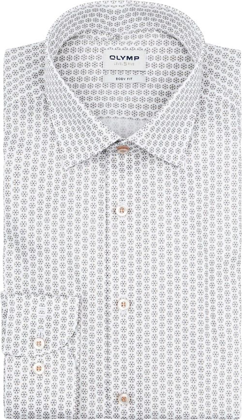 OLYMP Level 5 Overhemd Print Beige Product