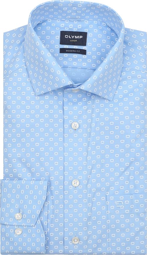 Olymp Luxor Skjorte Print Logo Blå Product