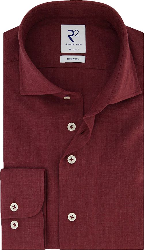 R2 Overhemd Wol Bordeaux Product