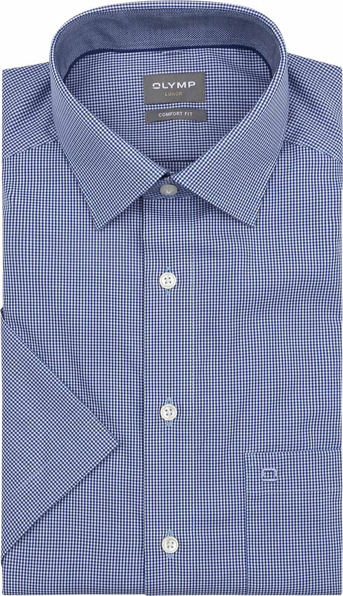 Camisa OLYMP Luxor de manga corta a cuadros en azul royal Product