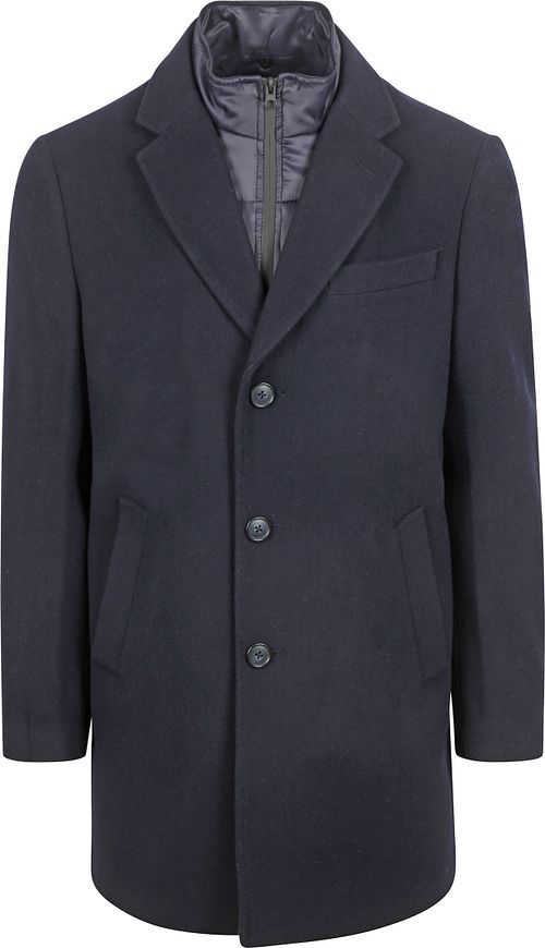 Abrigo de lana twill Suitable en azul marino Product