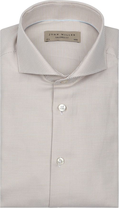 John Miller Overhemd Small Check Beige Product