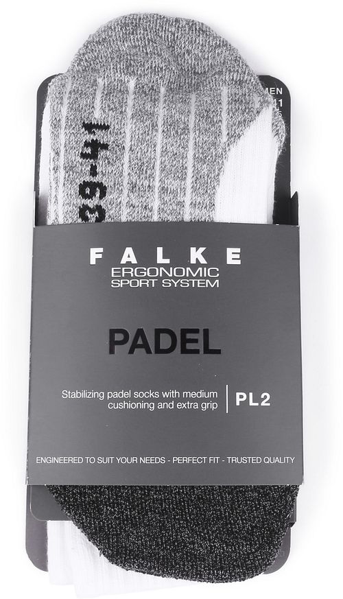 Falke Padel sokker hvid/grå Verpakking