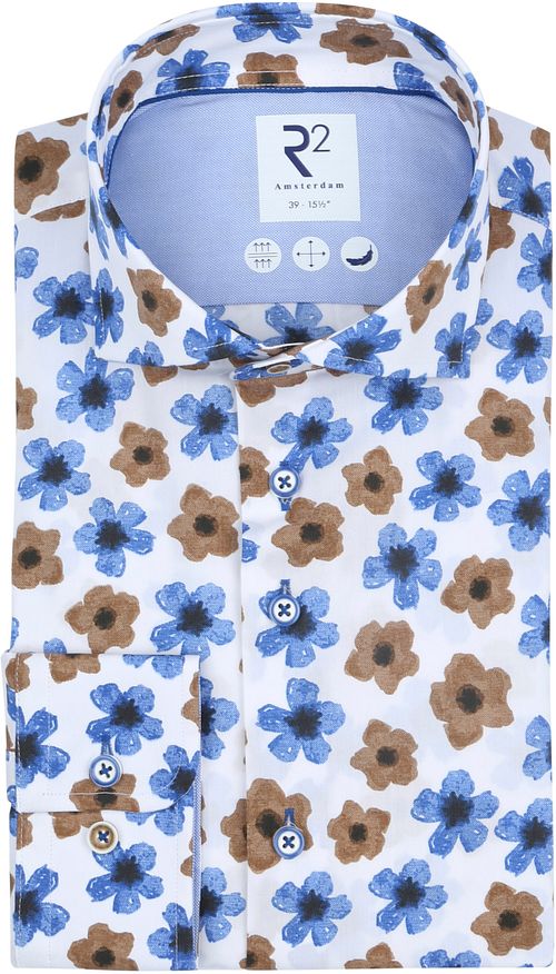 Camicia R2 a fiori blu cobalto Product