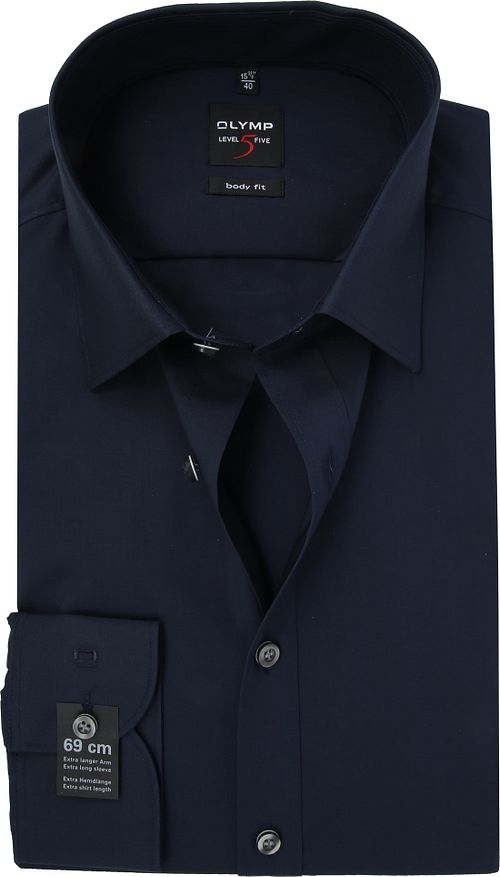 Camicia OLYMP Level Five Body-Fit blu navy con maniche extra lunghe Product