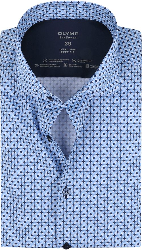 OLYMP Nivå 5 Skjorta 24/Seven Mönster Blå Product