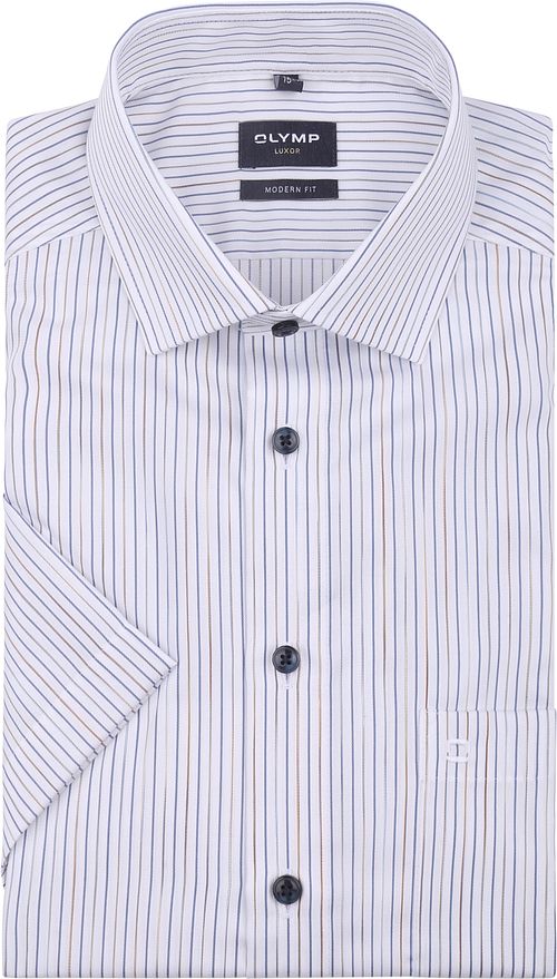 OLYMP Short Sleeve Hemd Luxor Strepen Blauw Product