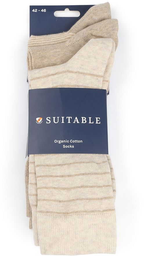 Suitable Calcetines 3-Pack Print Ecru Verpakking