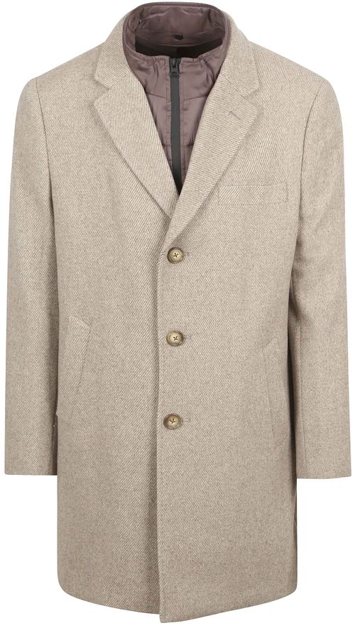 Płaszcz Suitable z wełny w splocie twill, piaskowy Product