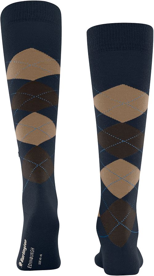 Burlington Edinburgh Kniestrumpor i Navy i Ull Product / Achterkant