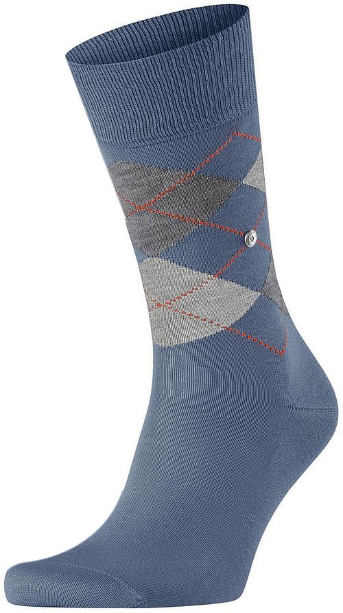 Burlington Manchester Sock Ruten blå 6274 Product
