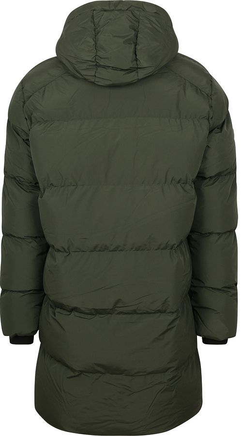 Superdry Long Puffer Jacket Hooded Moss Green