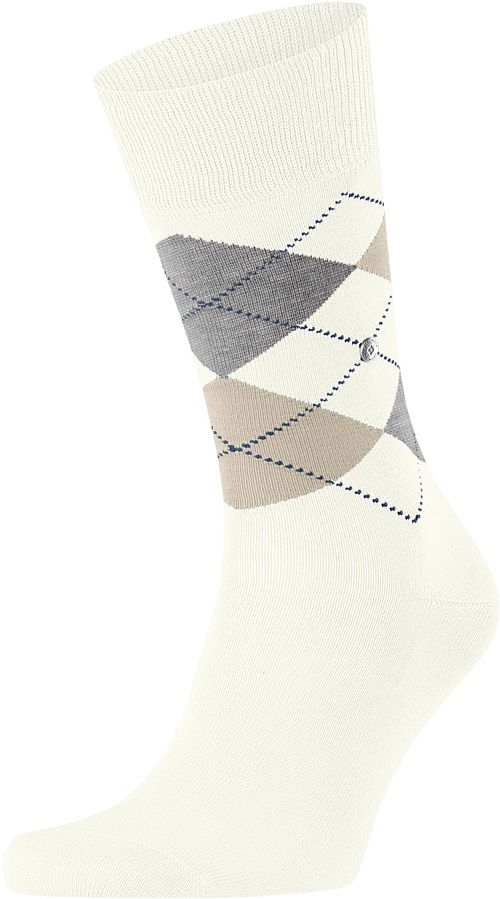 Burlington Manchester Socke Kariert Off-White 2049 Product