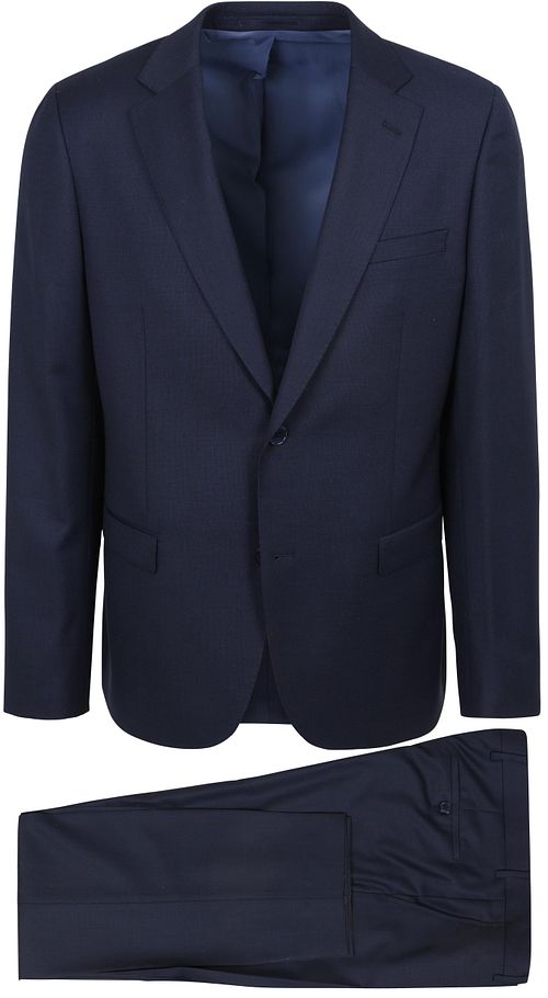 Suitable Kostuum Birds Eye Wol Donkerblauw Product