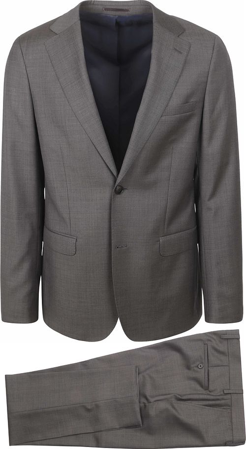Suitable abito in lana Faux Uni grigio Product