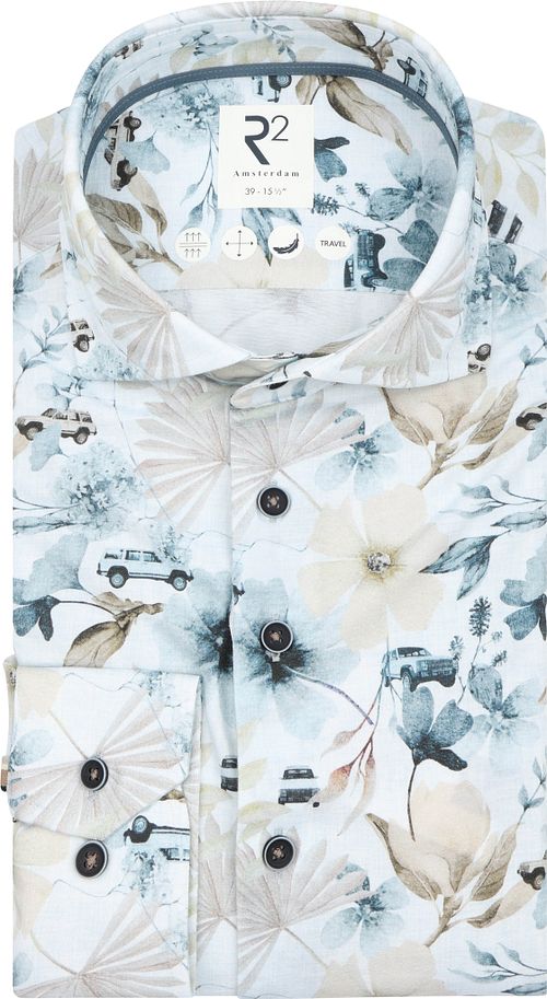 R2 Chemise Knitted Sorona Imprimé floral Beige