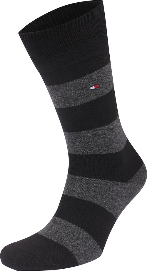Tommy Hilfiger 2-Pack Calzini a righe tinta unita neri Product