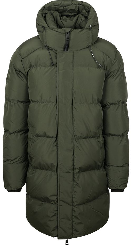 Długa kurtka puchowa z kapturem Superdry w kolorze mchu Product