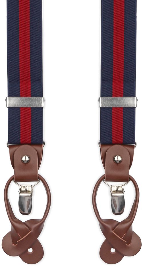 Bretelle Suitable Luxe blu navy a righe rosse Product
