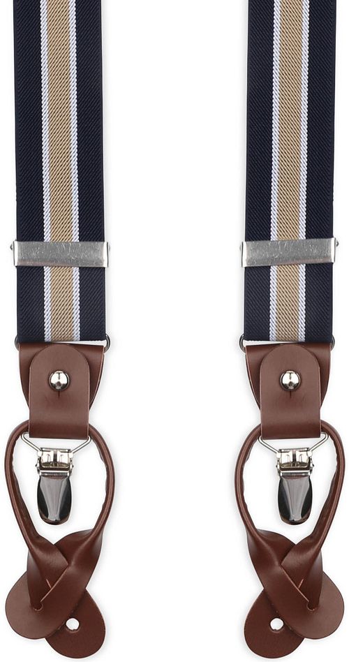 Bretelle Suitable Luxe navy a righe beige Product
