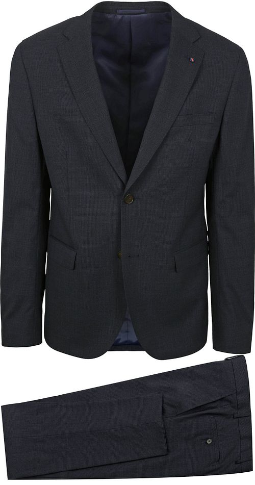 Suitable Strato Pied De Poule Kostuum Wol Donkerblauw Product