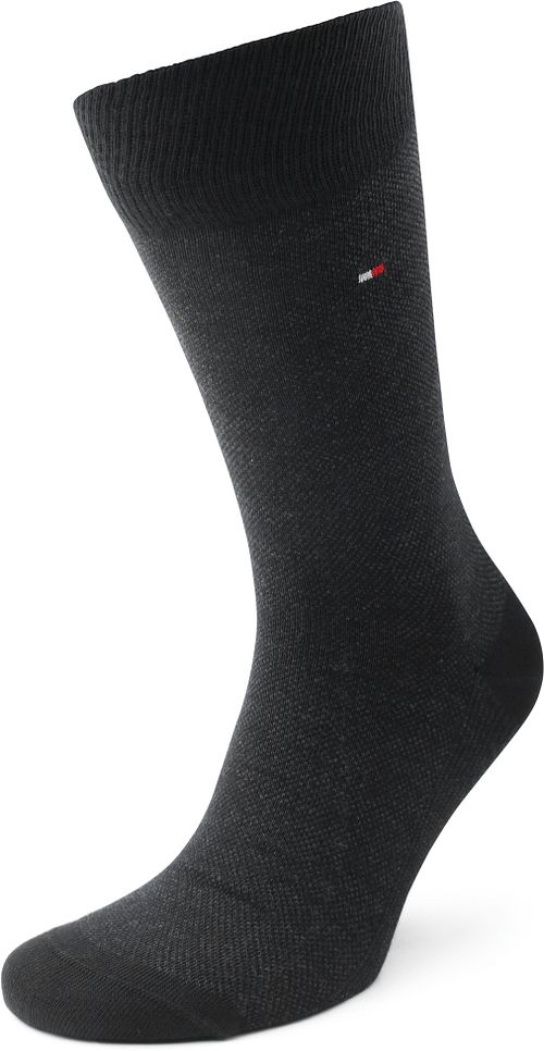 Tommy Hilfiger 2-pack skarpetki Birdseye czarne Product / Achterkant