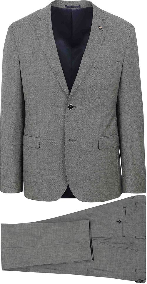 Traje Lucius Birdseye de lana gris de Suitable Product