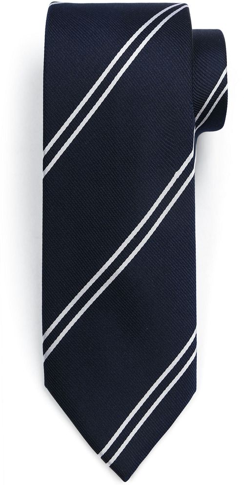 Suitable Tie Silk Double Stripe Navy Product