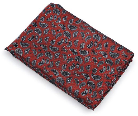 Suitable Silk Pocket Square Paisley Burgundy