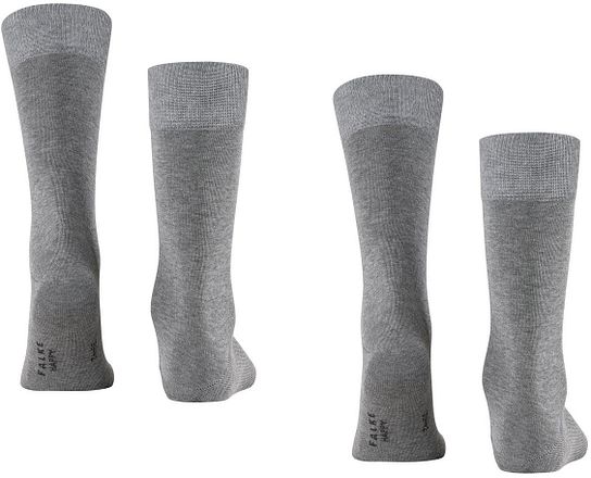 Falke Happy Socks 2 Pair Grey Melange