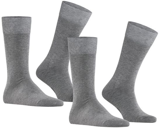 Falke Happy Socks 2 Pair Grey Melange