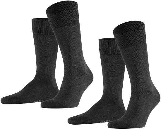 Falke Happy Strumpor 2-pack Antracit Melange