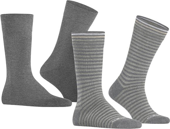 Burlington Everydag 2-Pack Striper Grå