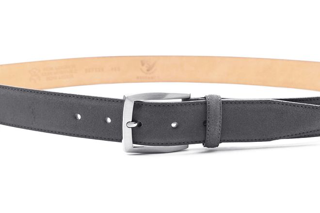 Suitable Ledergürtel Wildleder Grau