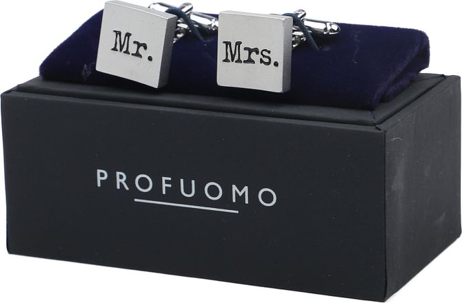 Profuomo Mansjettknapper Herr & Fru Sølvfarget