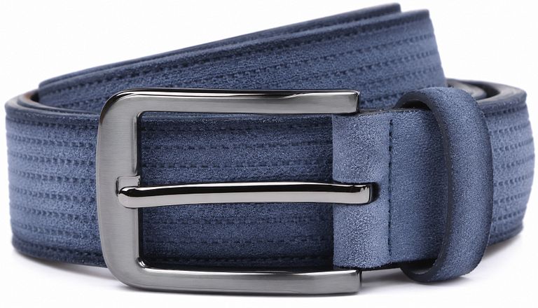 Suitable Belt Texture Suede Jeans Blue